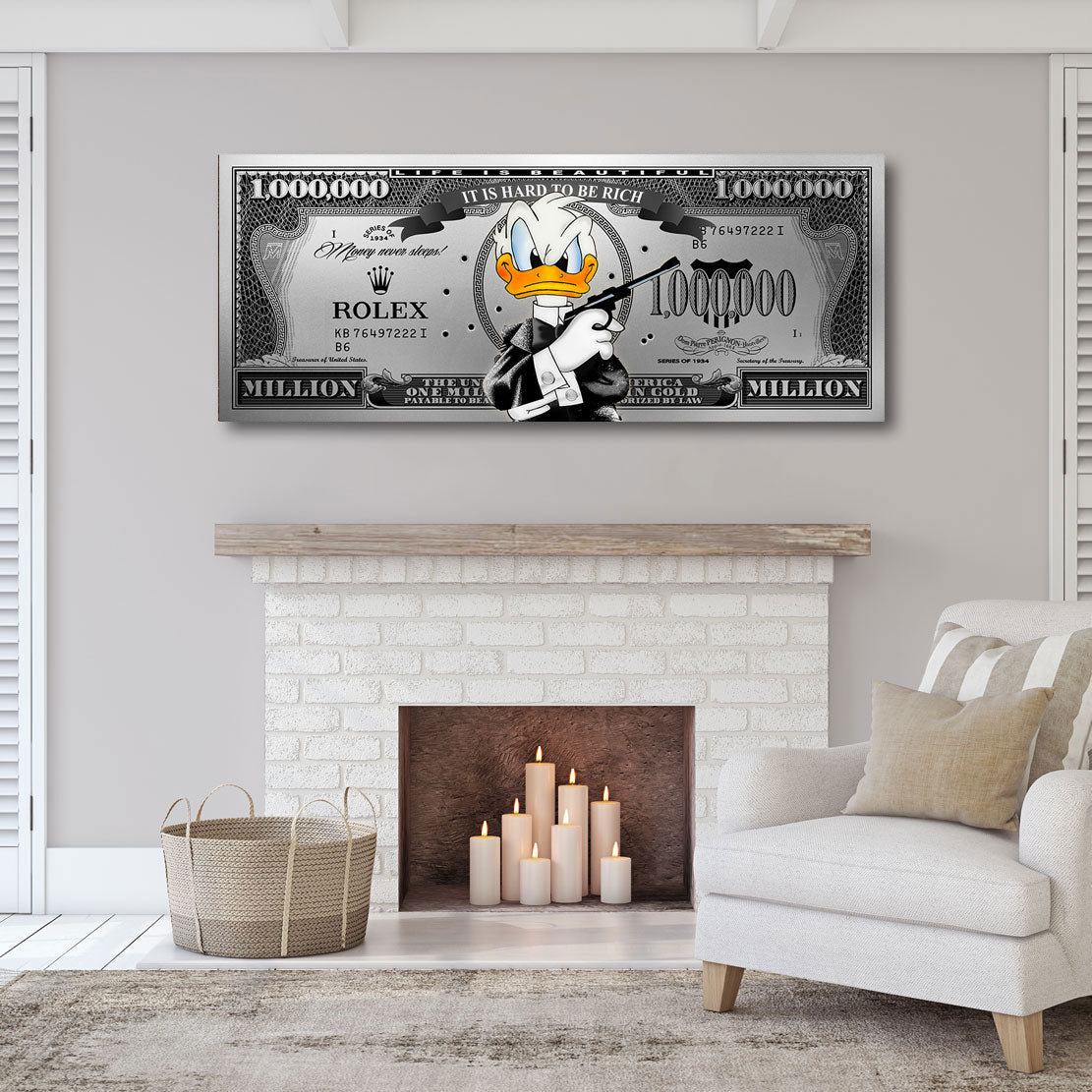 Wandbild Donald Duck Bond Dollar Silver Sytle