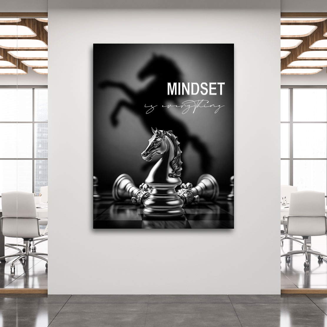 Motivations Leinwandbild Mindset is everything Silver Style