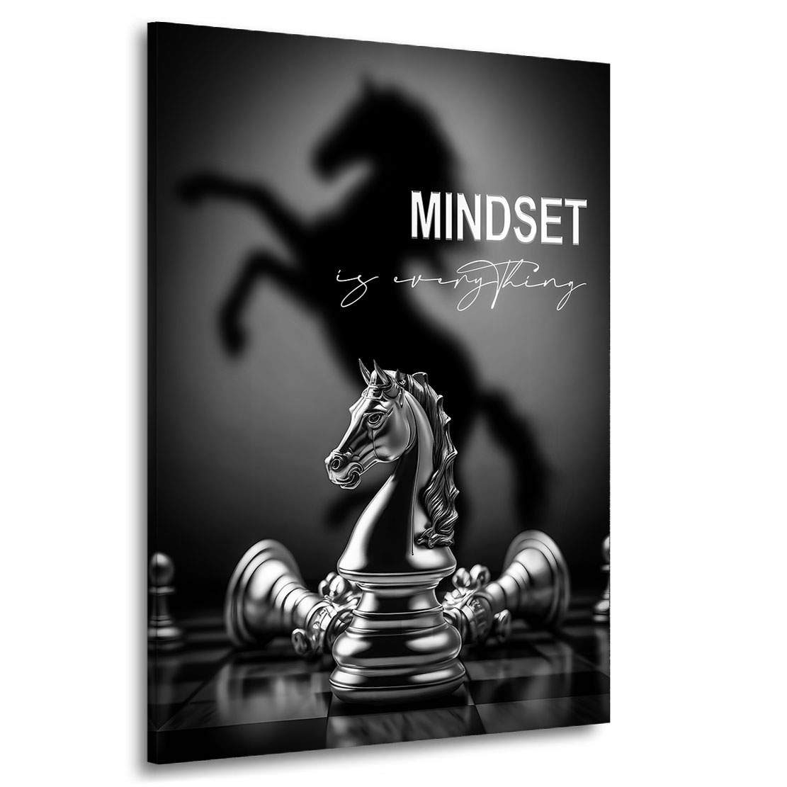 Motivations Leinwandbild Mindset is everything Silver Style