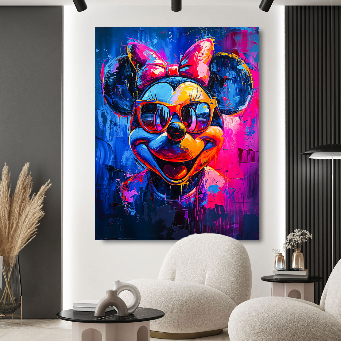 Wandbild Minnie Maus Abstrakt