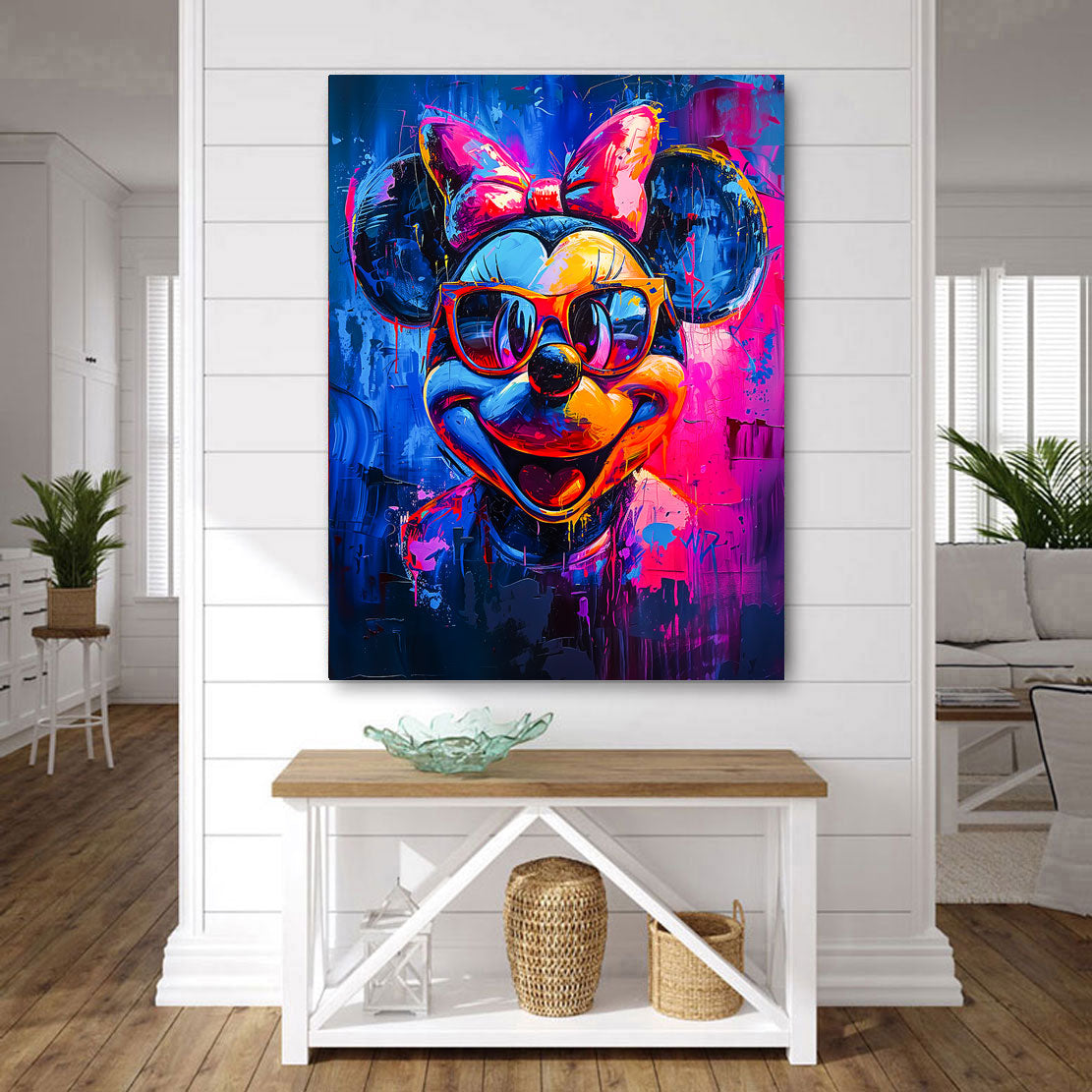 Wandbild Minnie Maus Abstrakt