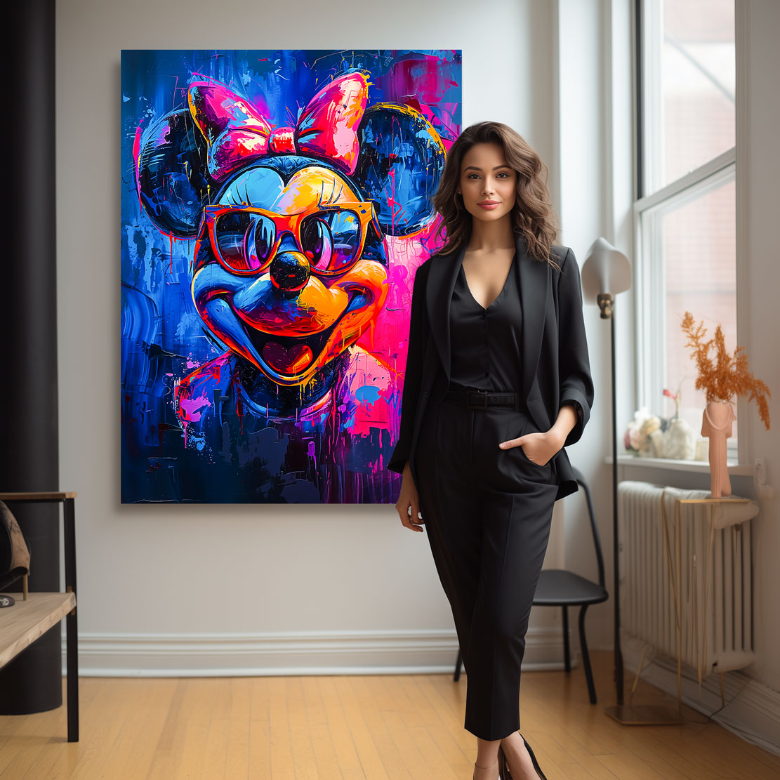 Wandbild Minnie Maus Abstrakt