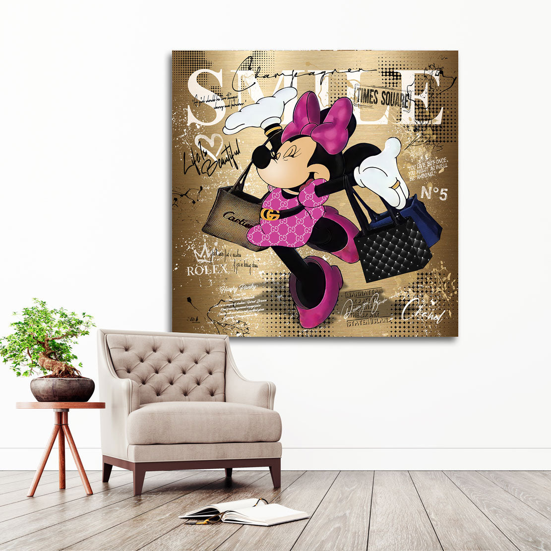 Pop Art Wandbild Minnie Smile