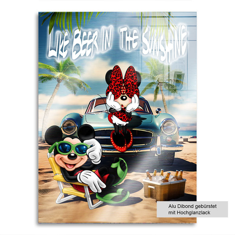 Pop Art Wandbild Micky & Minnie on the Beach