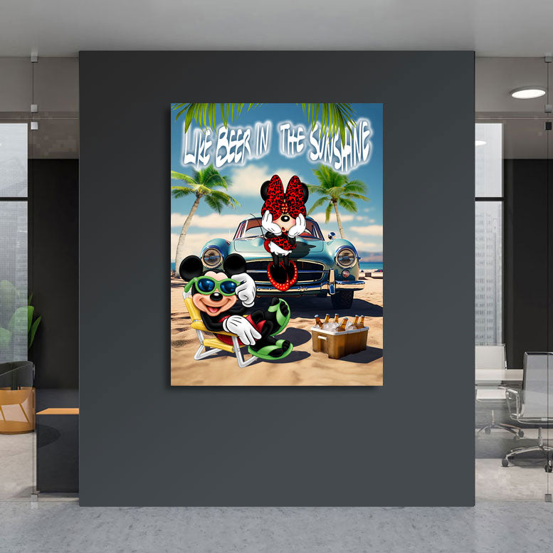 Pop Art Wandbild Micky & Minnie on the Beach