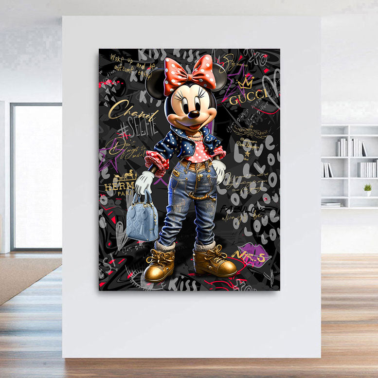 Leinwandbild Minnie Lifestyle Streetart Gold Style