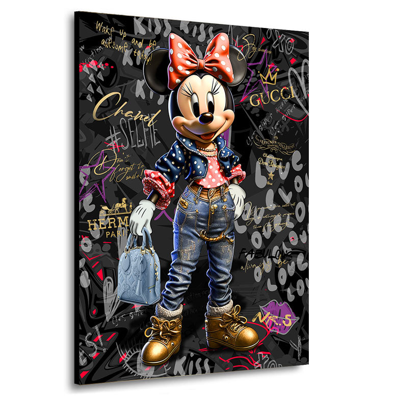 Leinwandbild Minnie Lifestyle Streetart Gold Style