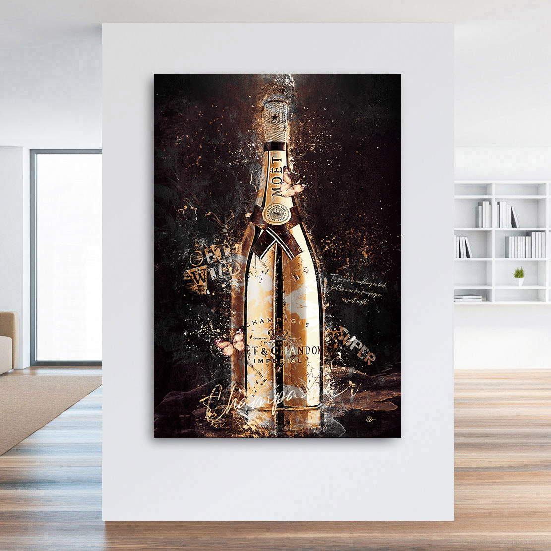 Leinwandbild Champagner Retro Lifestyle