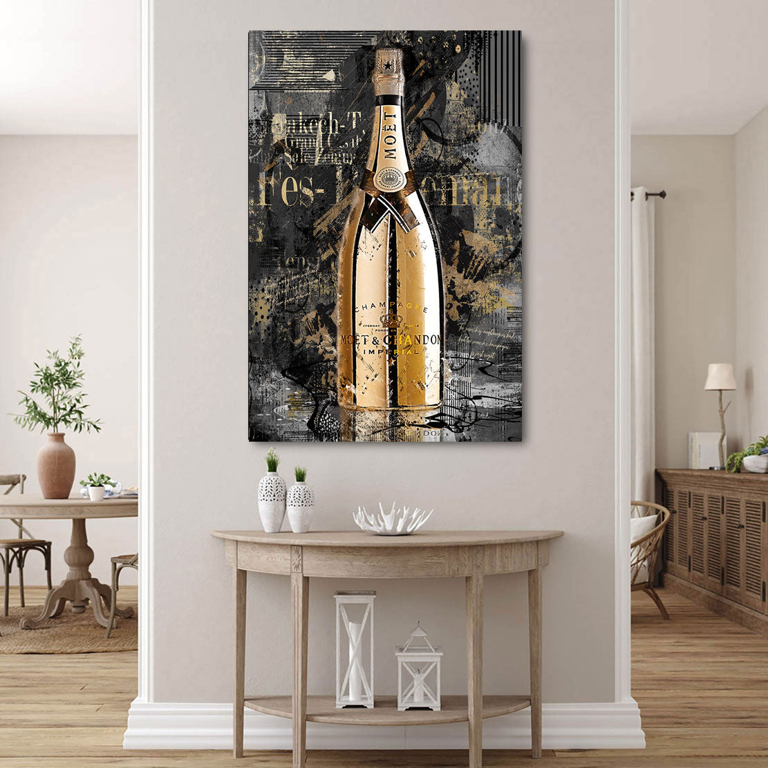 Champagner Gold Style Wandbild