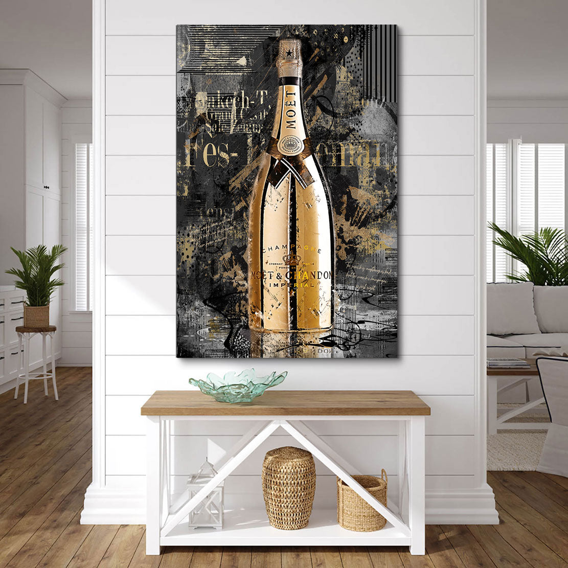 Champagner Gold Style Wandbild