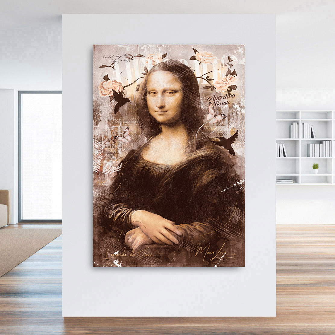 Wandbild Leinwandbild Mona Lisa Pop Art Vintage Style