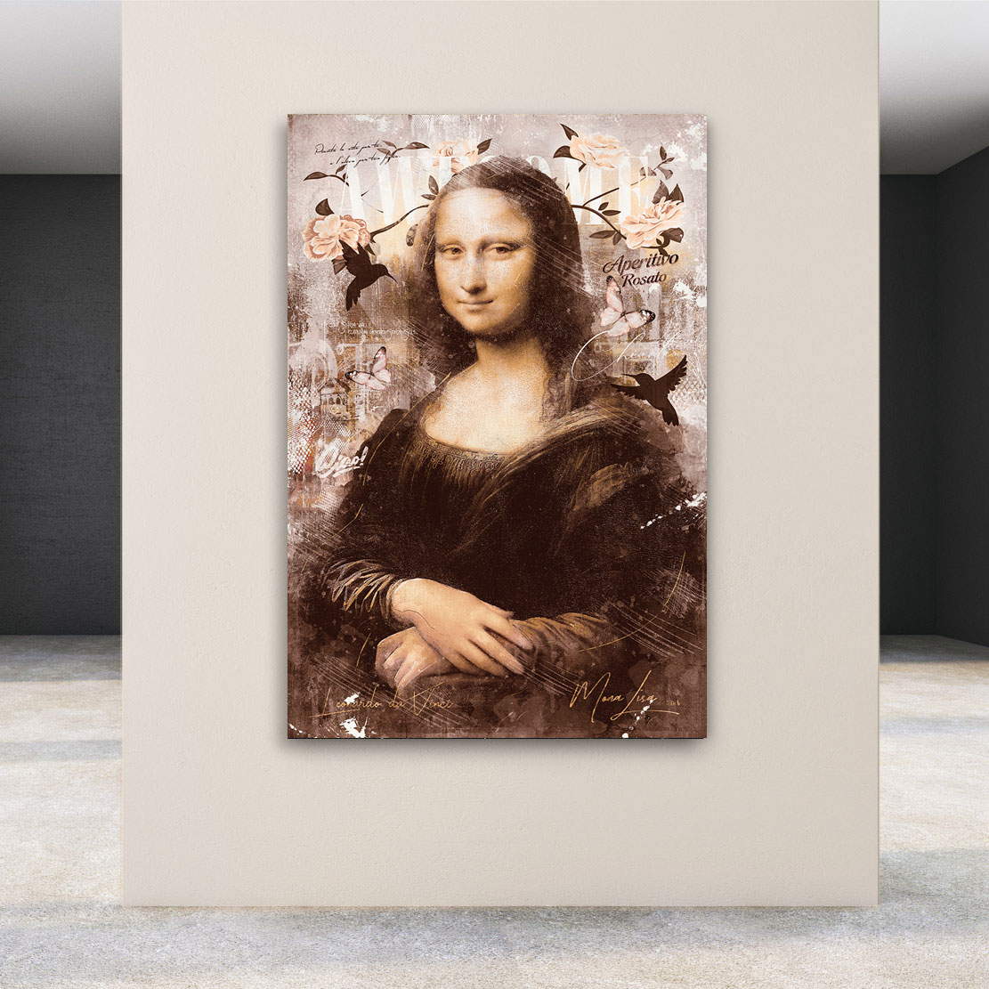 Wandbild Leinwandbild Mona Lisa Pop Art Vintage Style