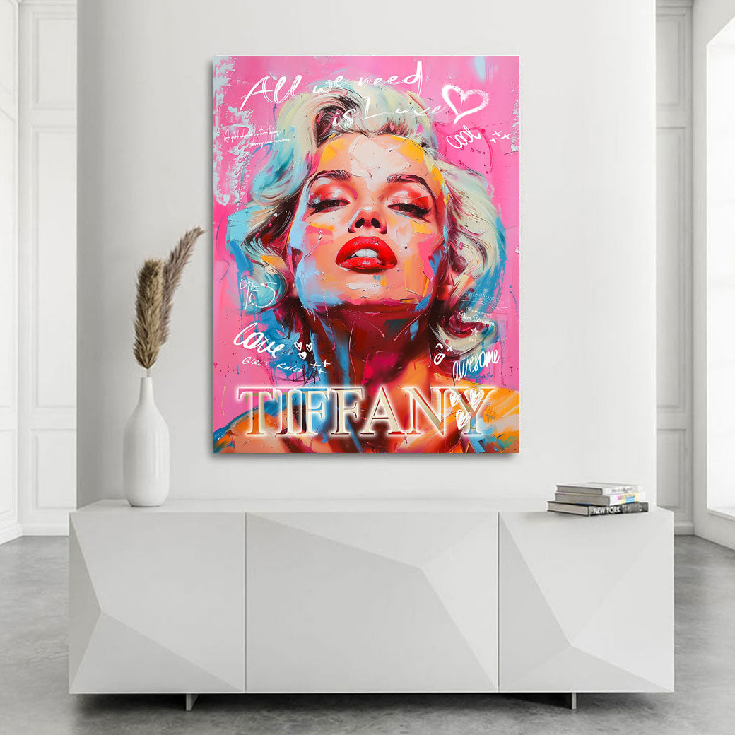 Pop Art Wandbild Marilyn Monroe - All we need is Luxe