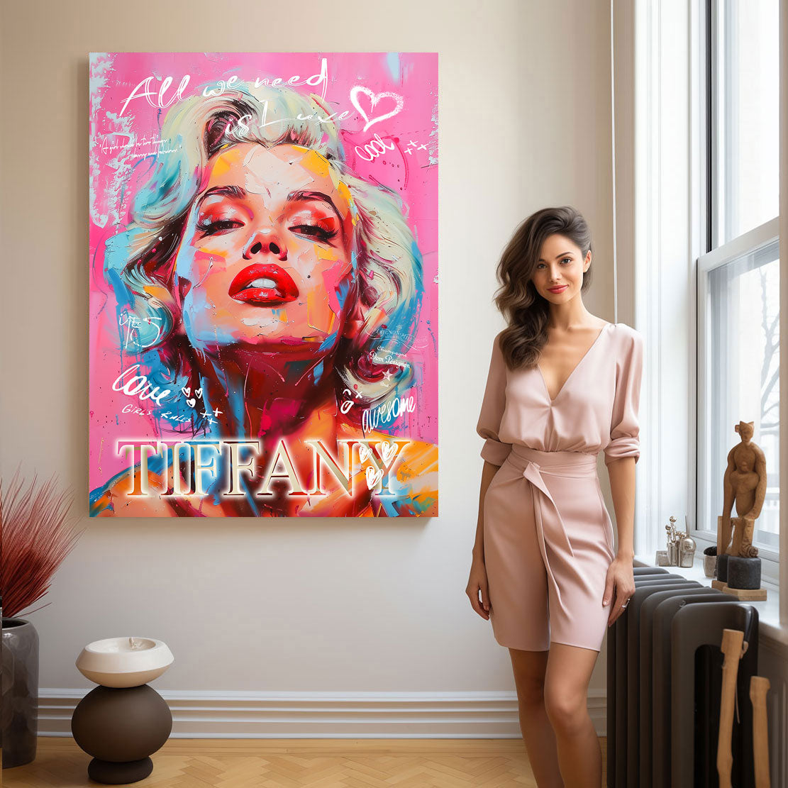 Pop Art Wandbild Marilyn Monroe - All we need is Luxe