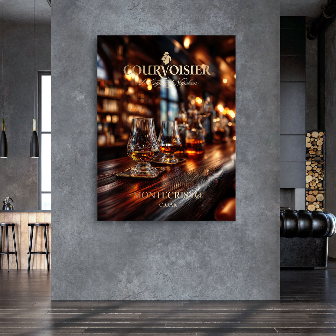 Cognac Prestige Lounge Art Wandbild