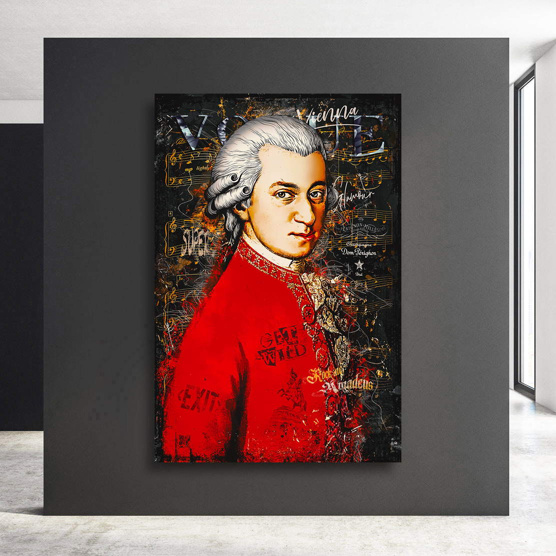 Wandbild Mozart Pop Art