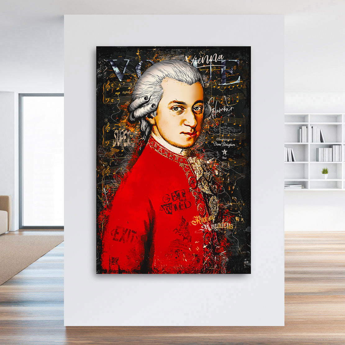 Wandbild Mozart Pop Art