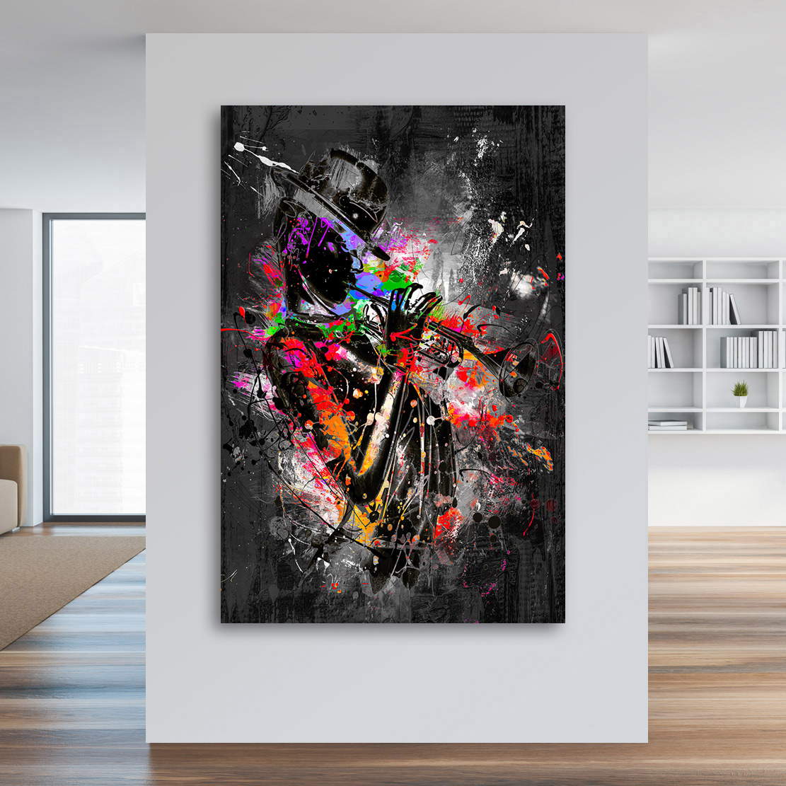 Wandbild Leinwandbild Jazz Trompete Abstrakt