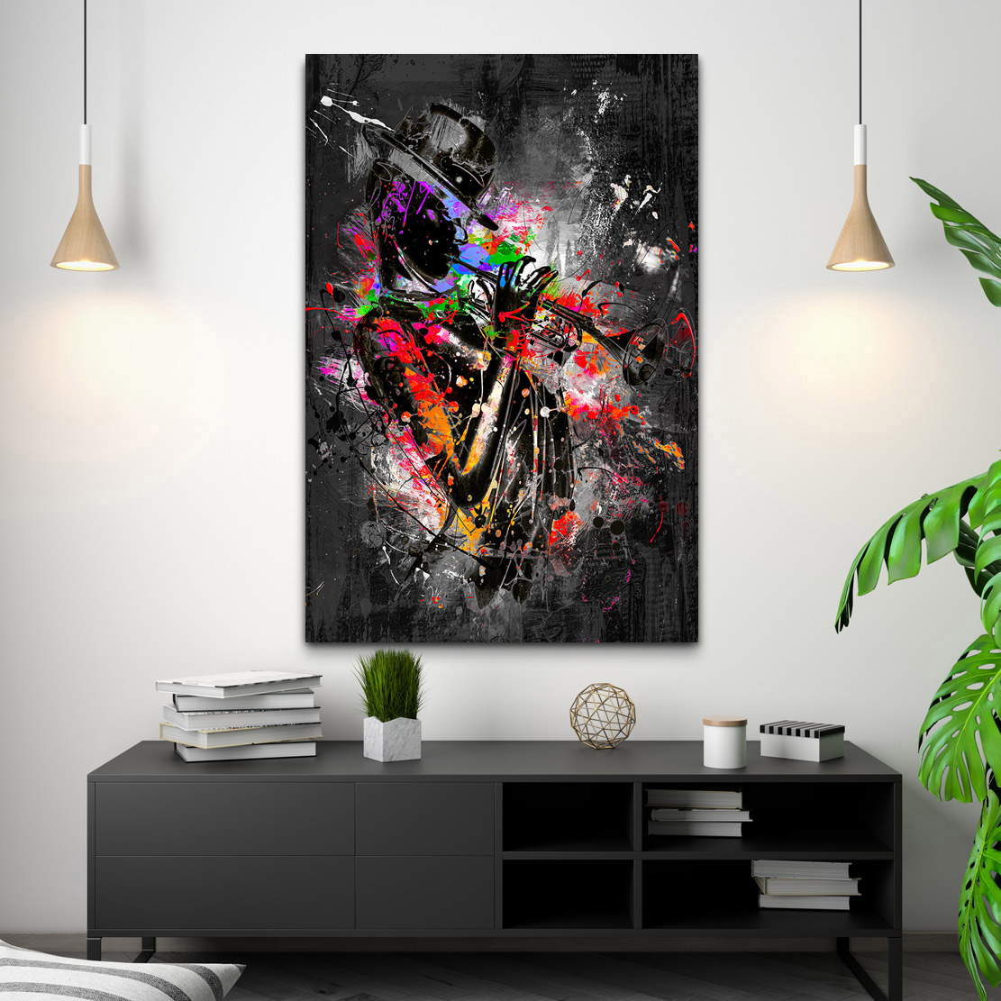 Wandbild Leinwandbild Jazz Trompete Abstrakt