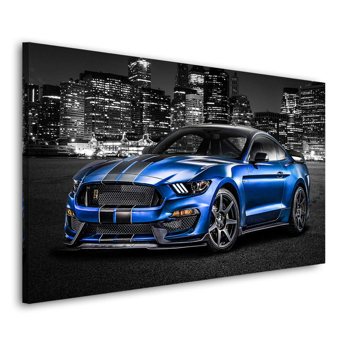 Auto Leinwandbild Ford Mustang Blue Style