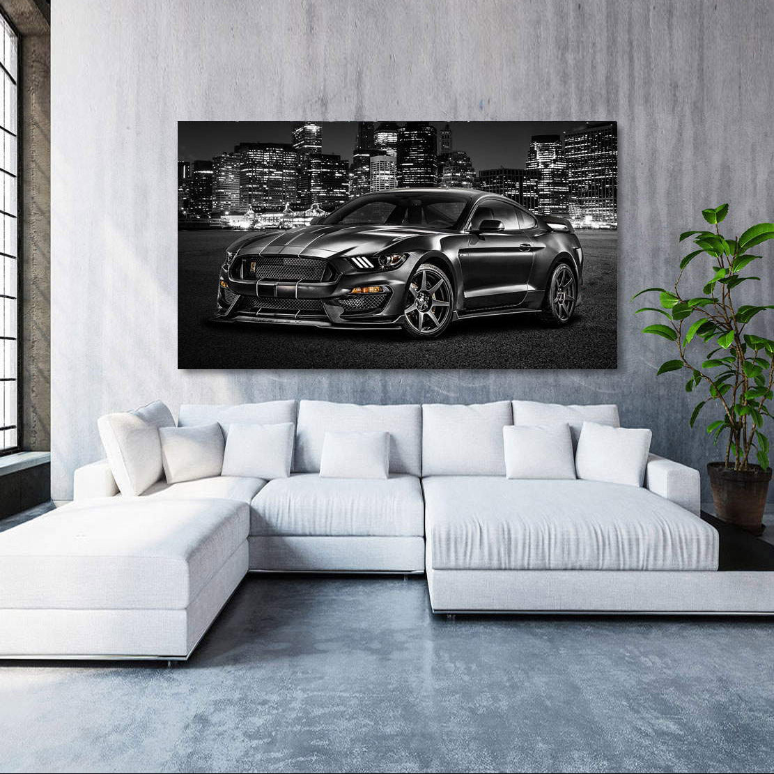 Auto Leinwandbild Ford Mustang Black Style