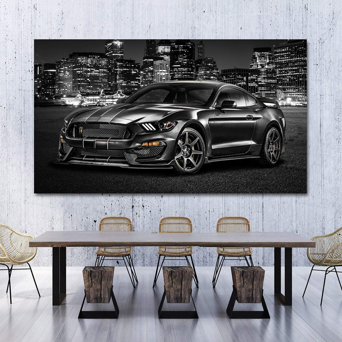 Auto Leinwandbild Ford Mustang Black Style