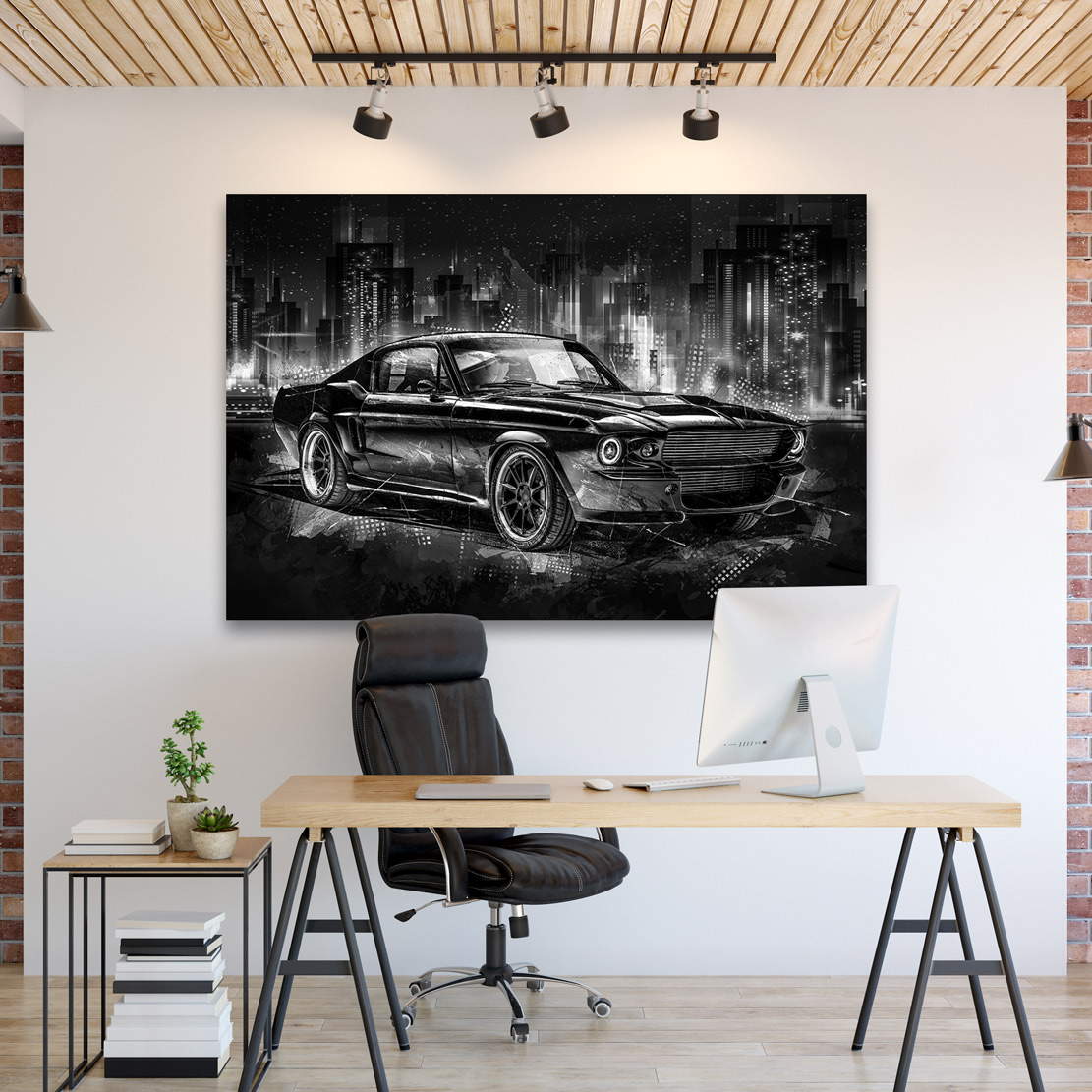 Auto Leinwandbild Ford Mustang 67 Abstrakt