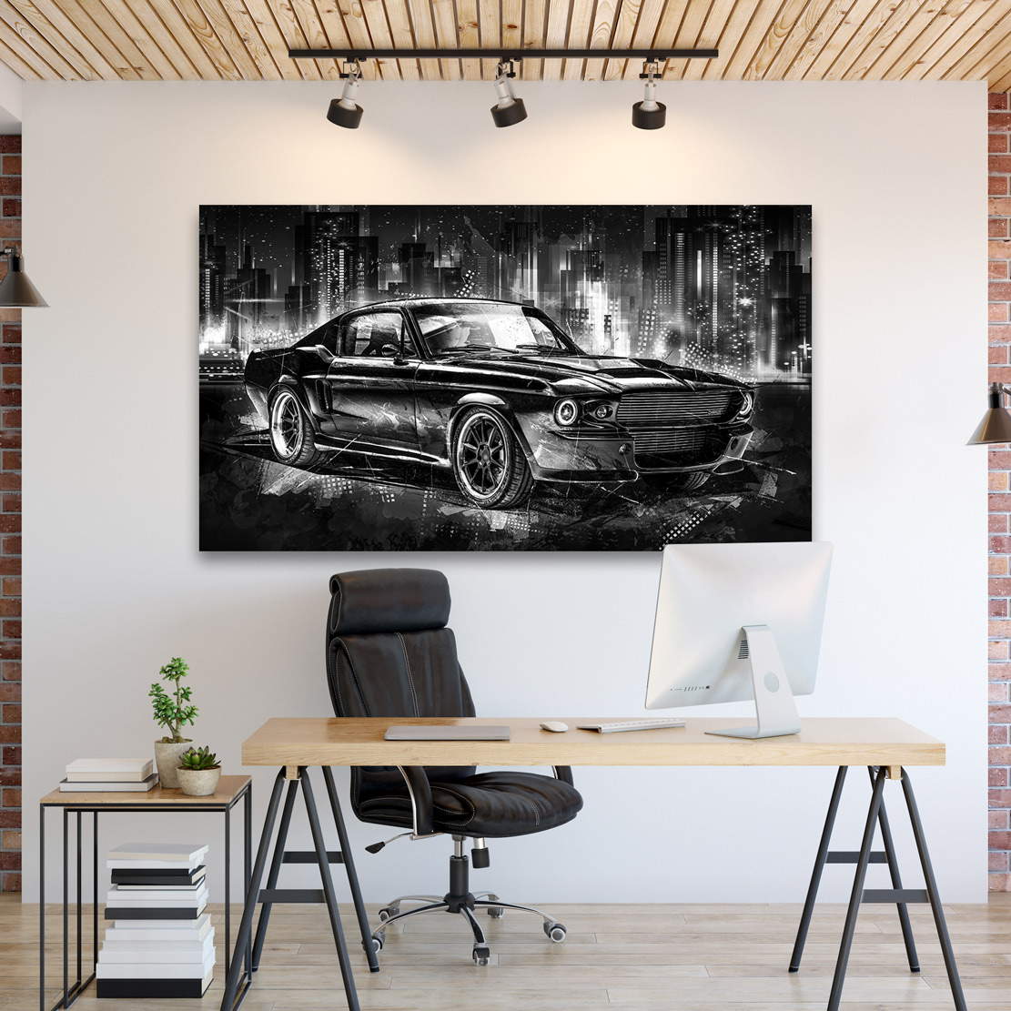 Auto Leinwandbild Ford Mustang 67