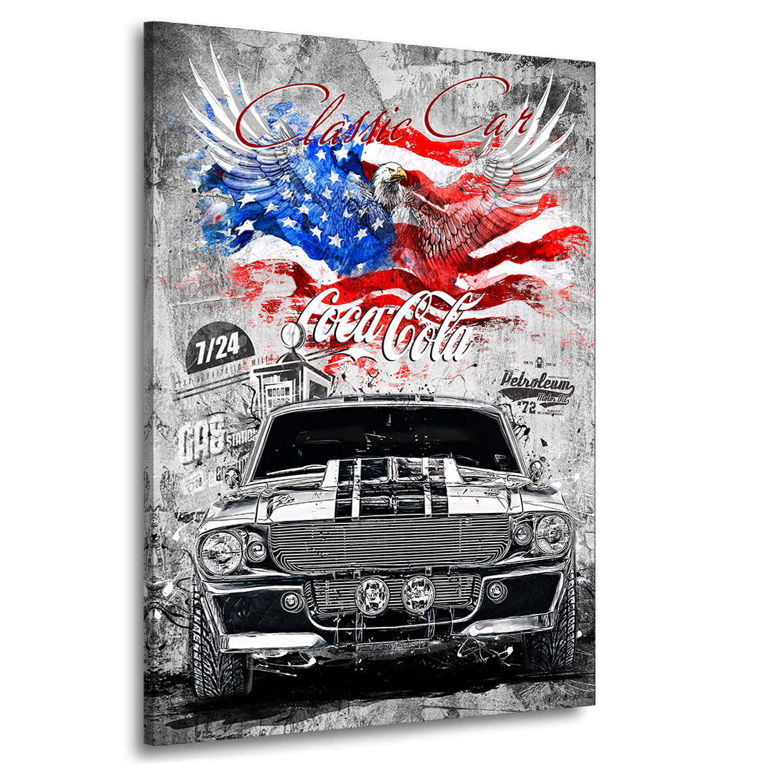 Auto Leinwandbild Ford Mustang Elenore Black Style