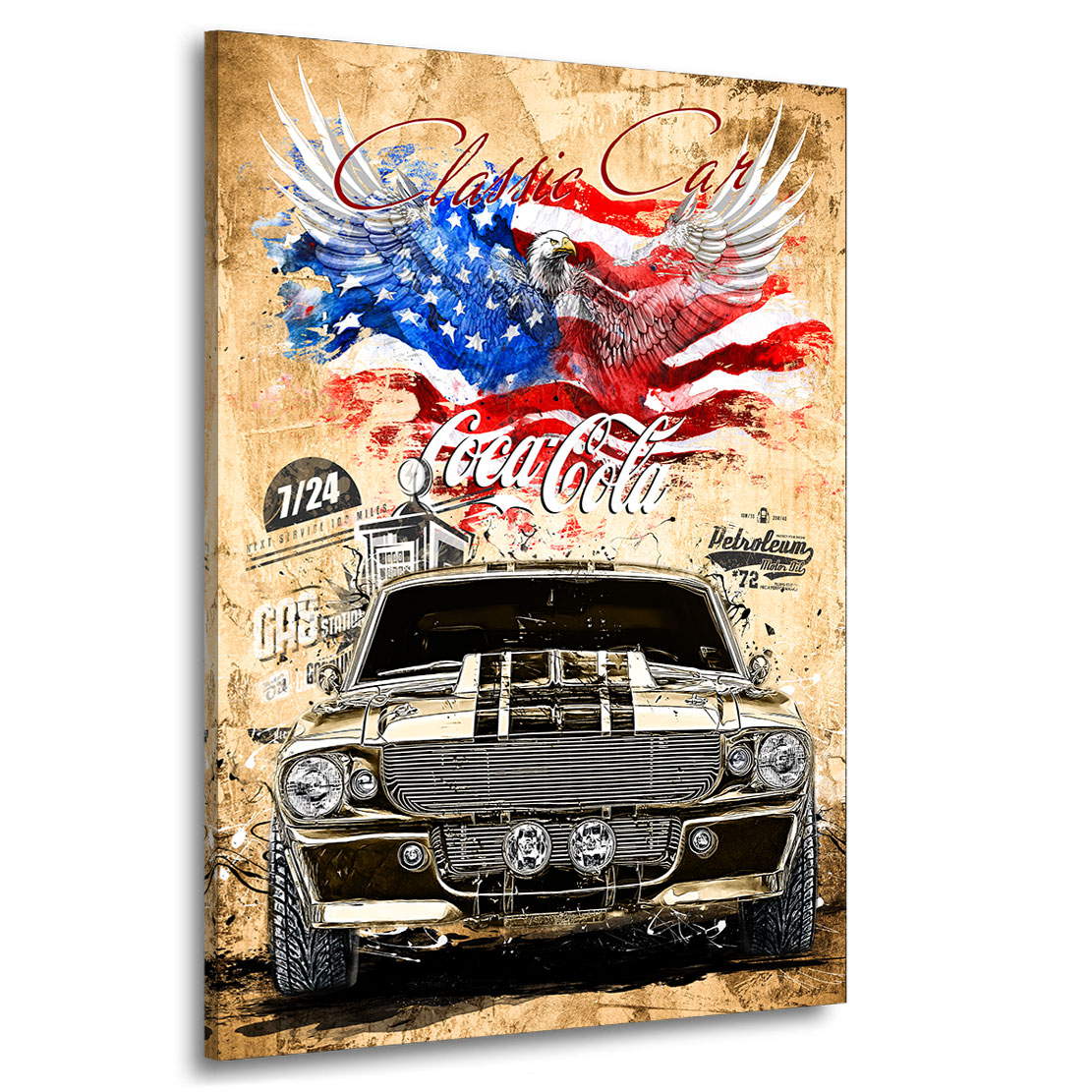 Auto Leinwandbild Ford Mustang Elenore Retro Style