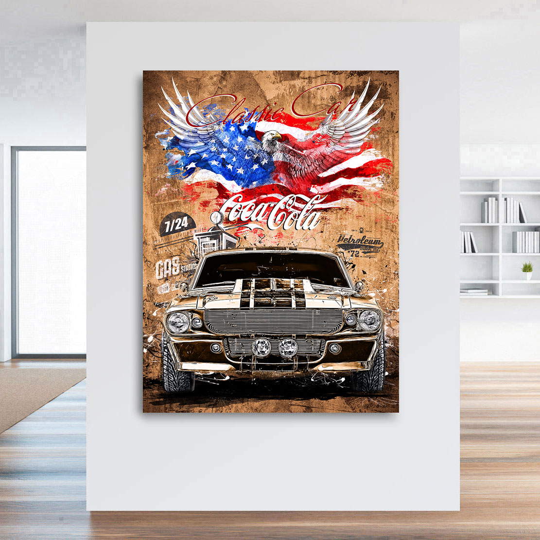 Auto Leinwandbild Ford Mustang Elenore Vintage Style
