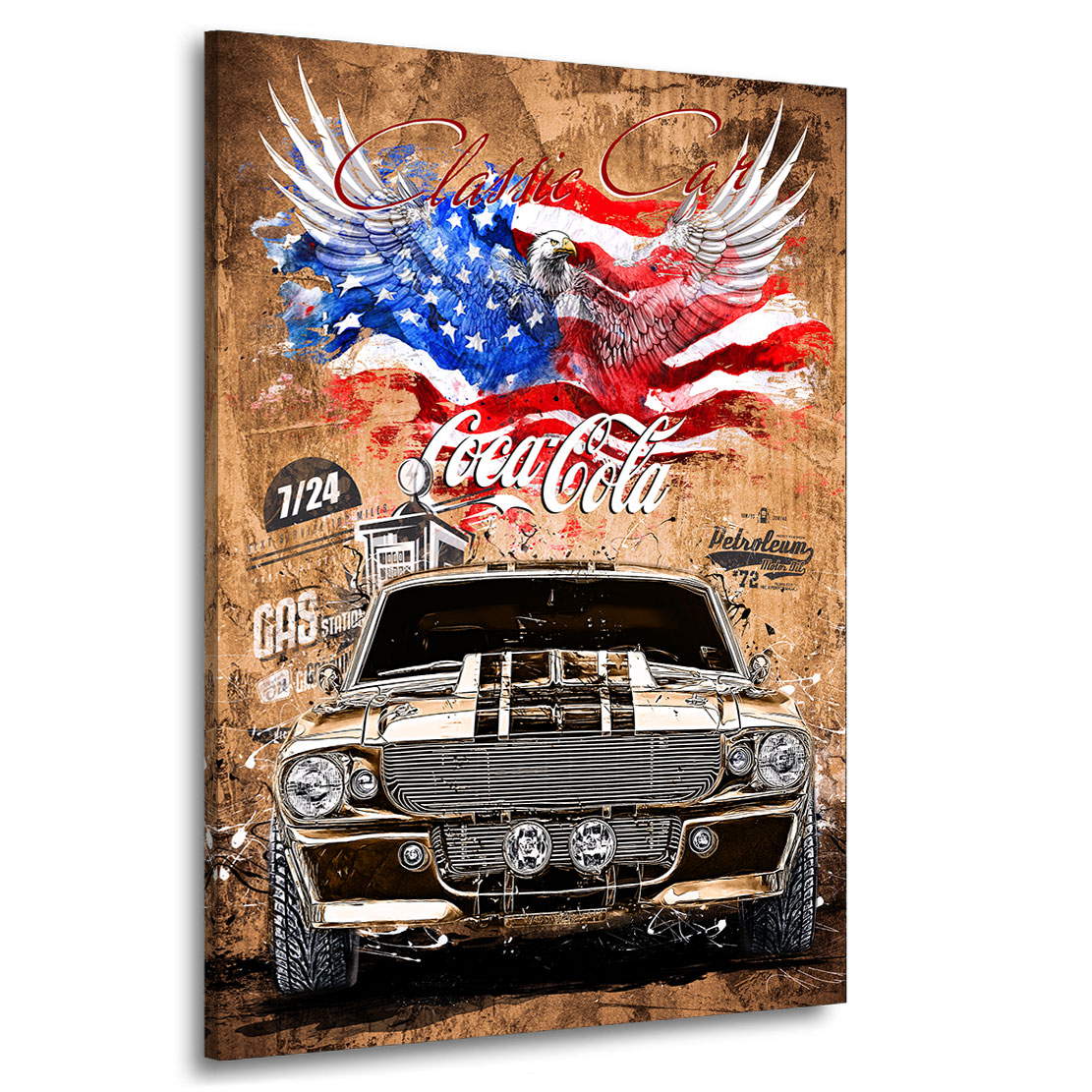 Auto Leinwandbild Ford Mustang Elenore Vintage Style