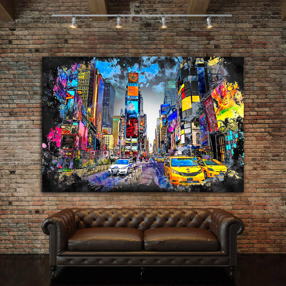 Wandbild New York Times Square Black Style