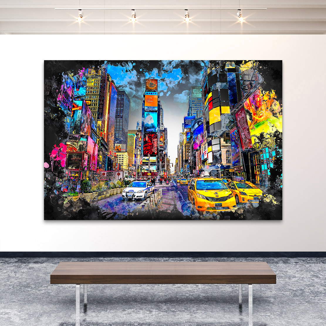 Wandbild New York Times Square Black Style