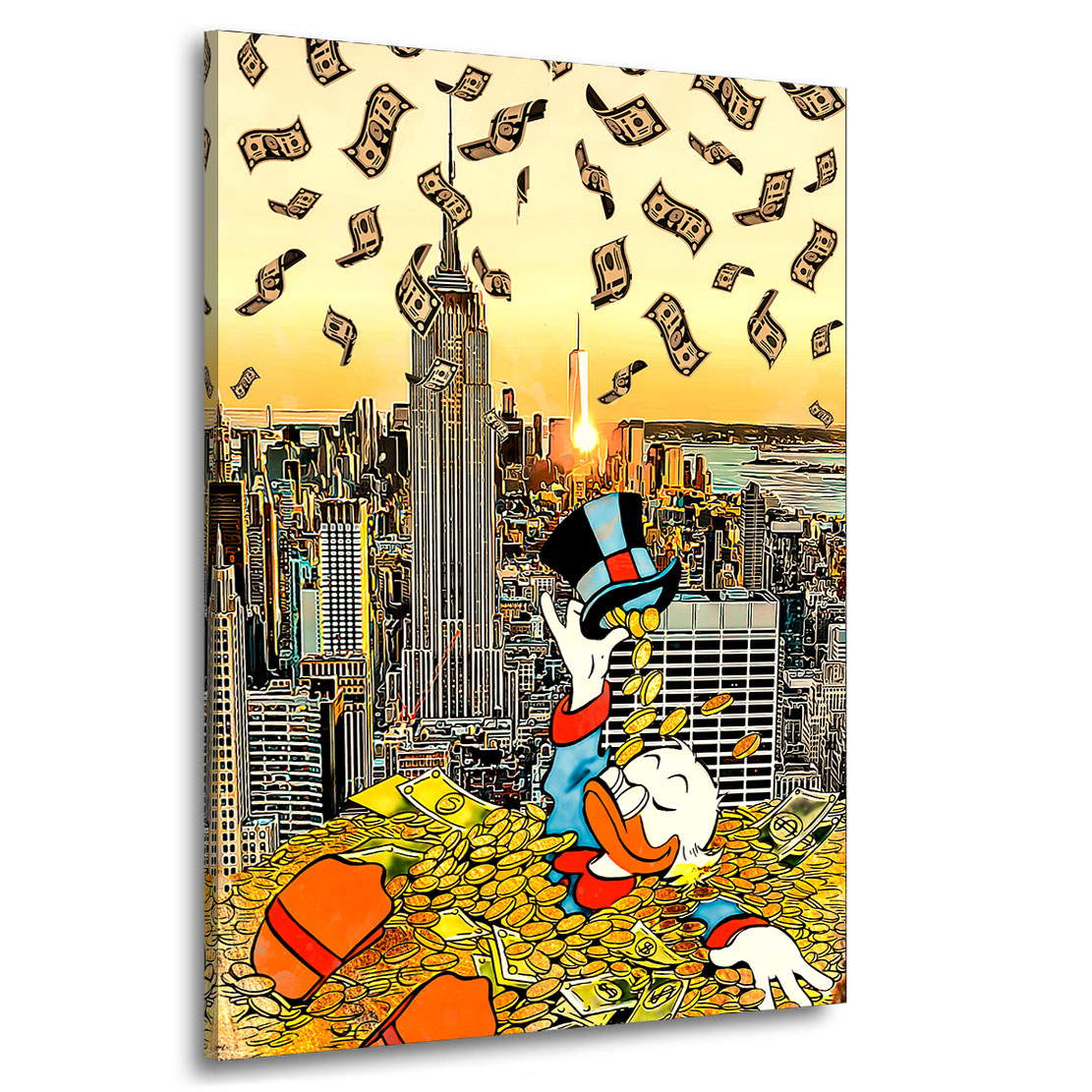 Leinwandbild Dagobert Money Rain Retro Style