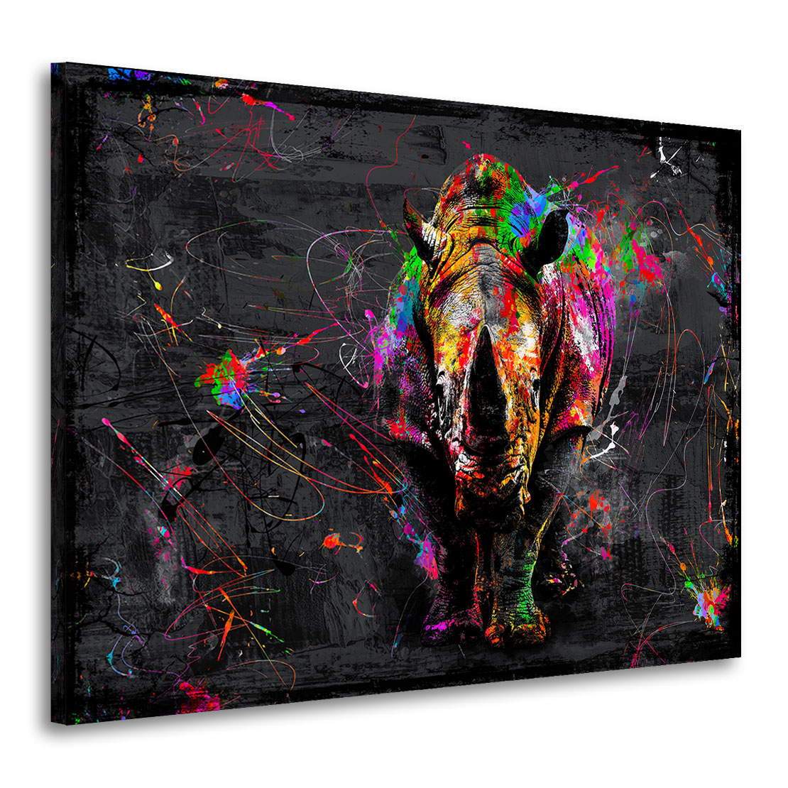 Wandbild Nashorn Pop Art