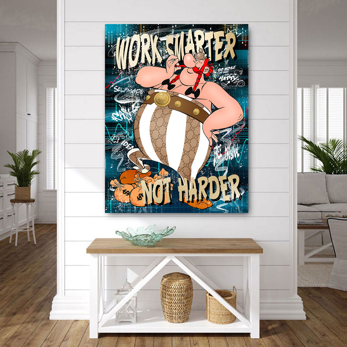 Pop Art Wandbild Obelix Work Smarter