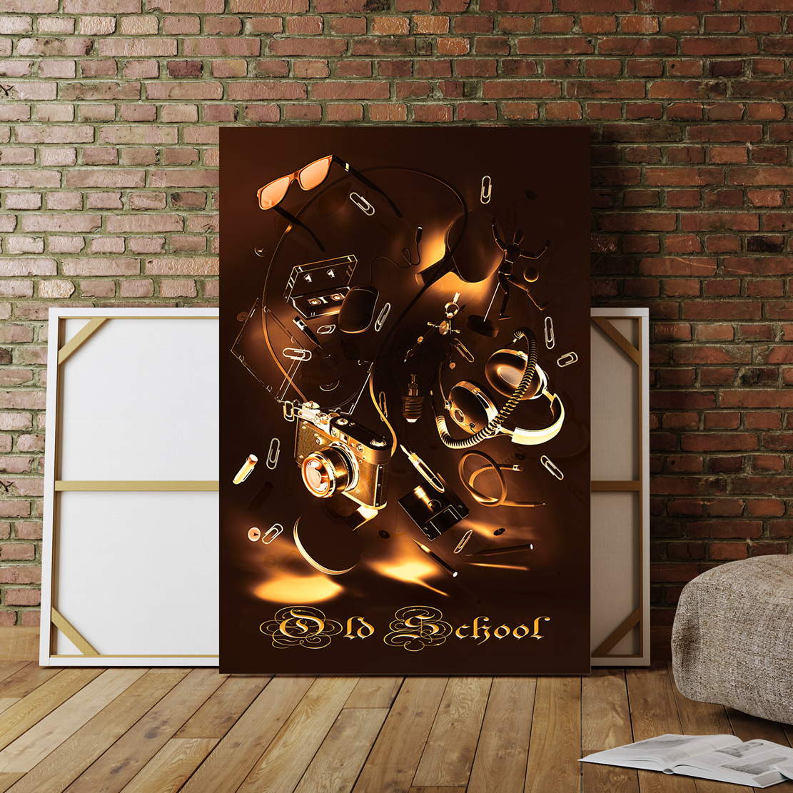 Wandbild old School 68er Dark Style
