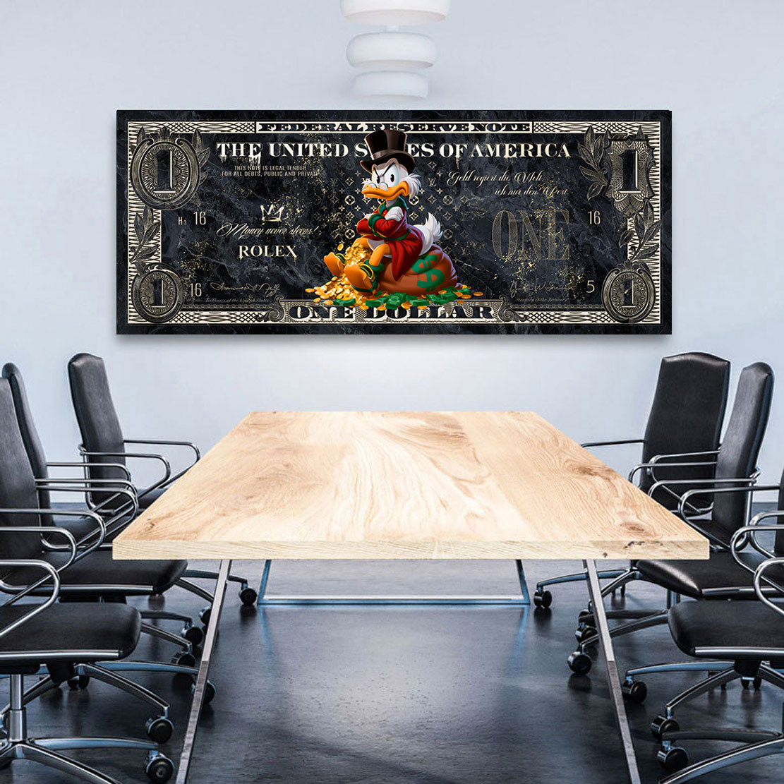 Dagobert Duck Dollar Thron Wandbild