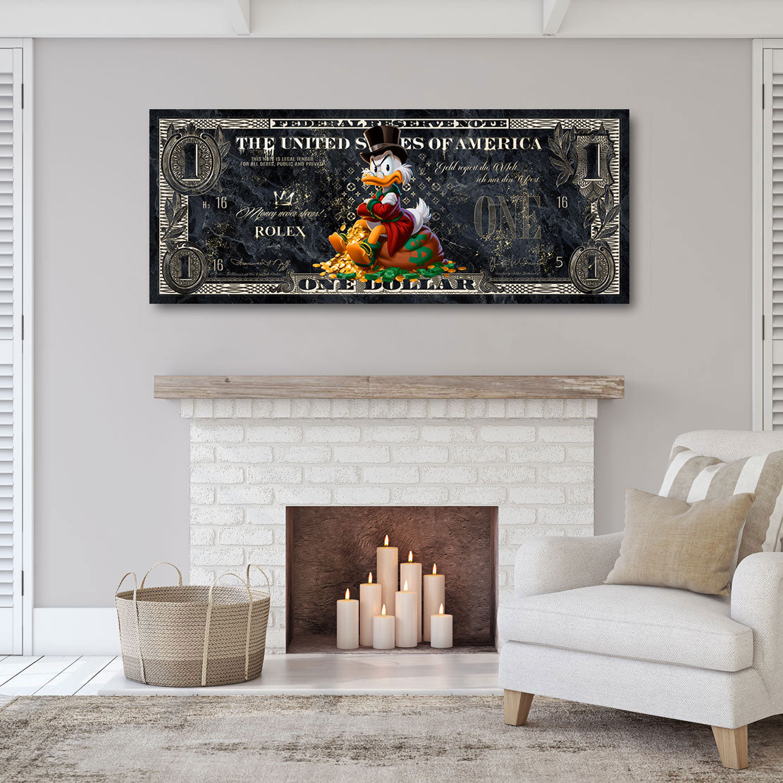 Dagobert Duck Dollar Thron Wandbild
