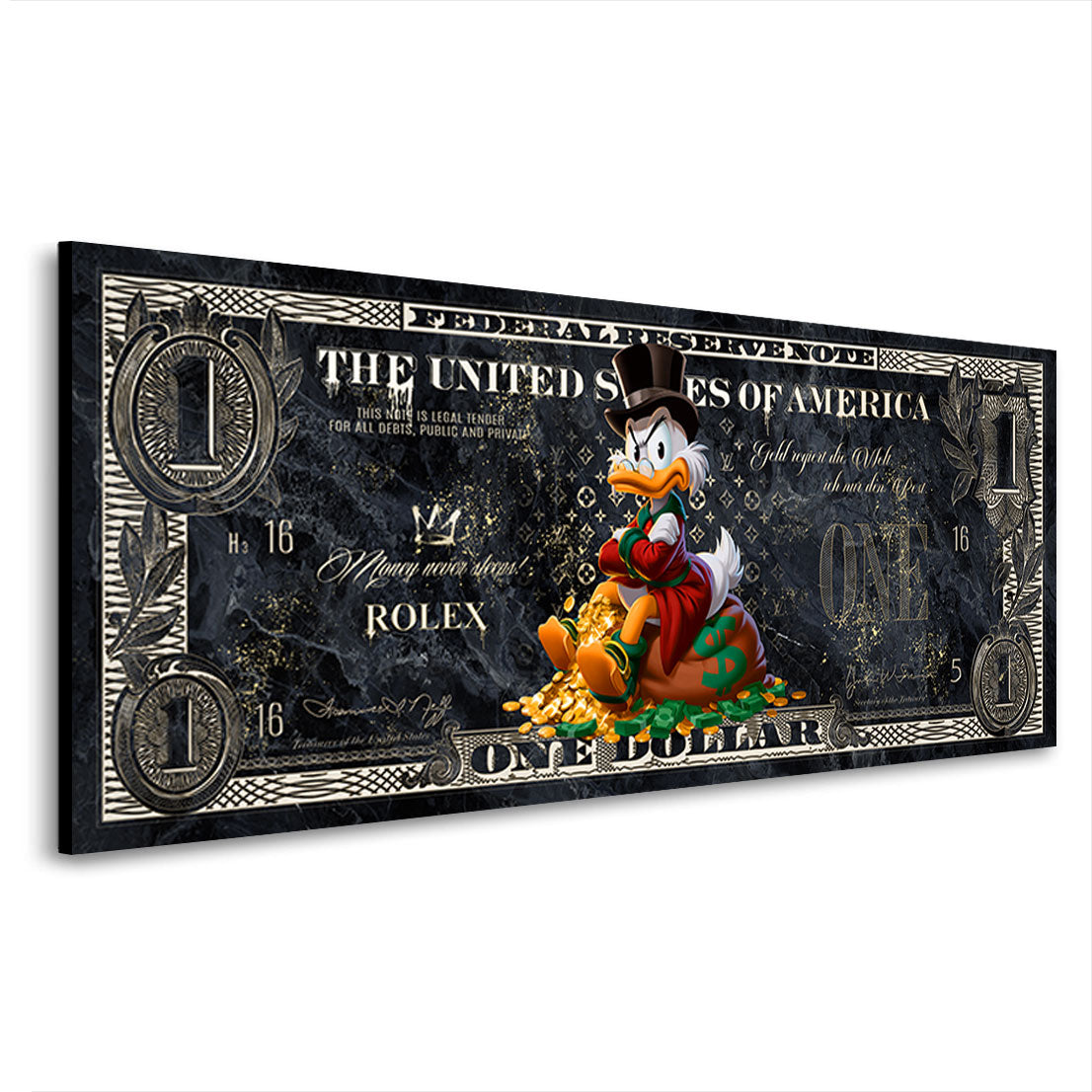 Dagobert Duck Dollar Thron Wandbild