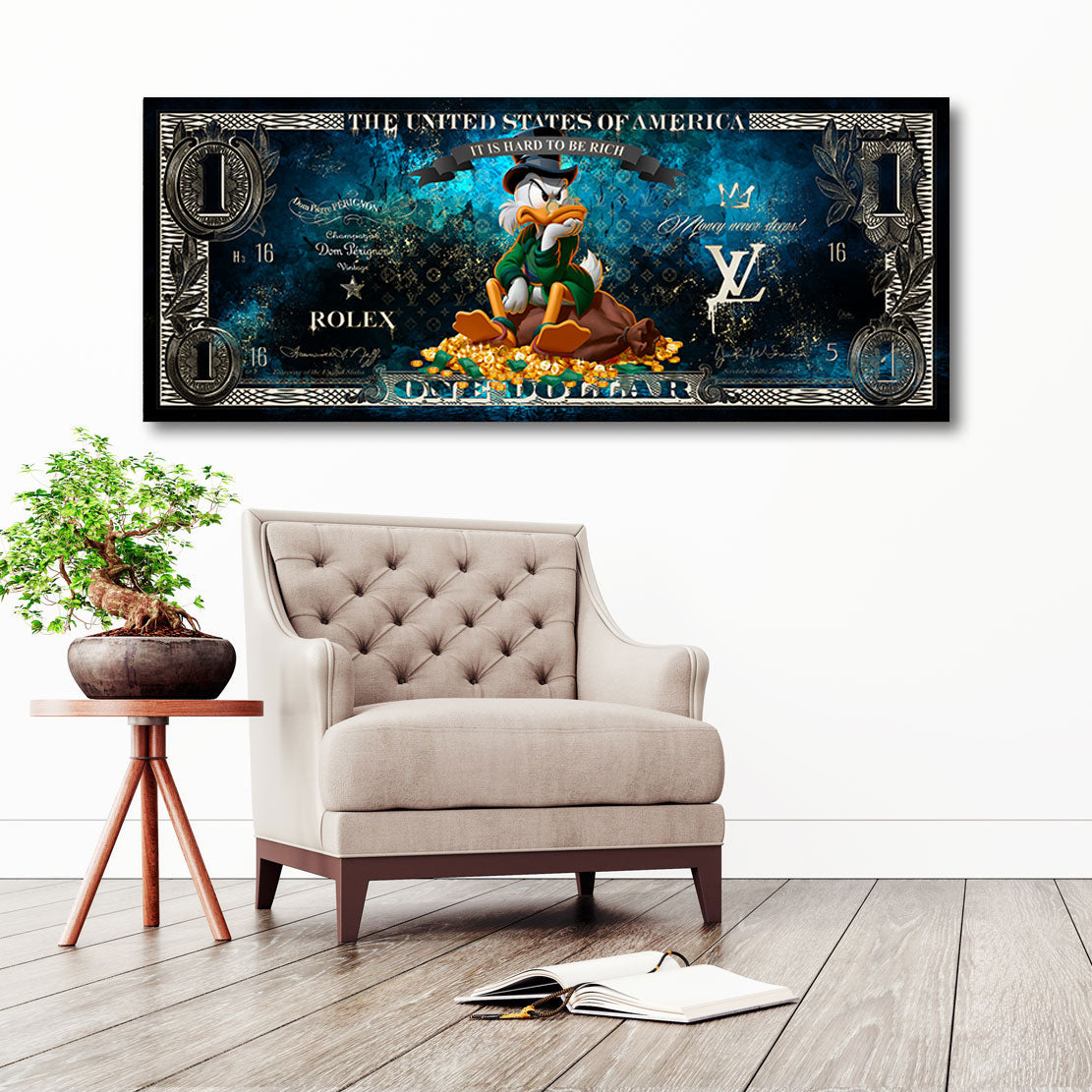 Dagobert Duck Money Mind Wandbild