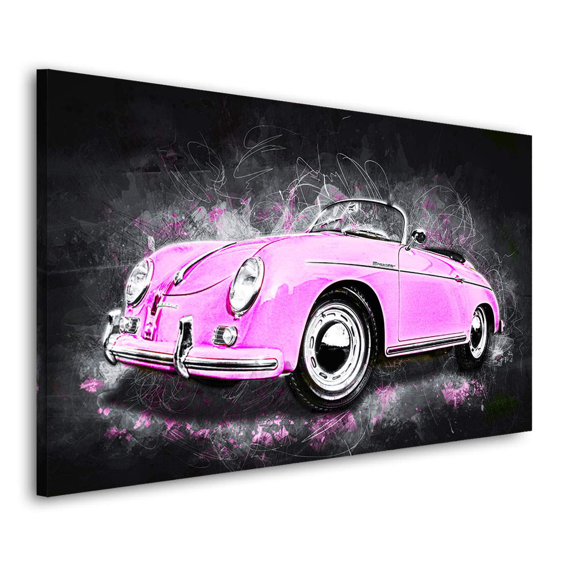 Auto Wandbild Porsche Speedster Pink Style