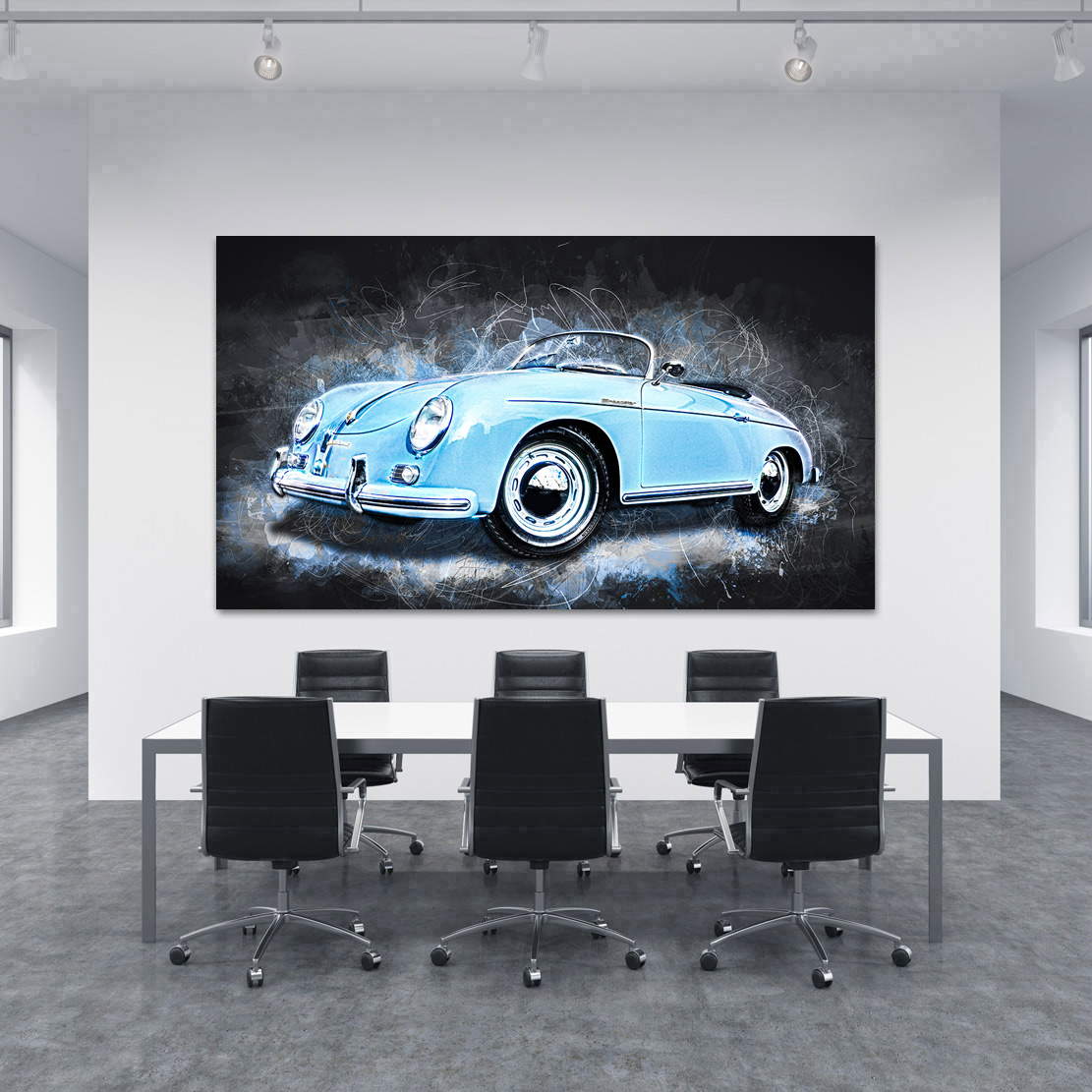 Auto Wandbild Porsche Speedster Blue