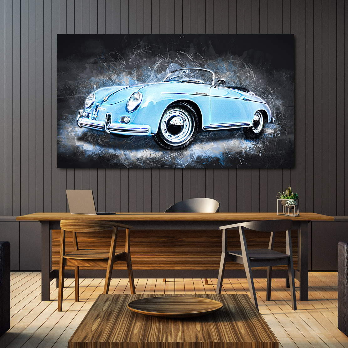 Auto Wandbild Porsche Speedster Blue