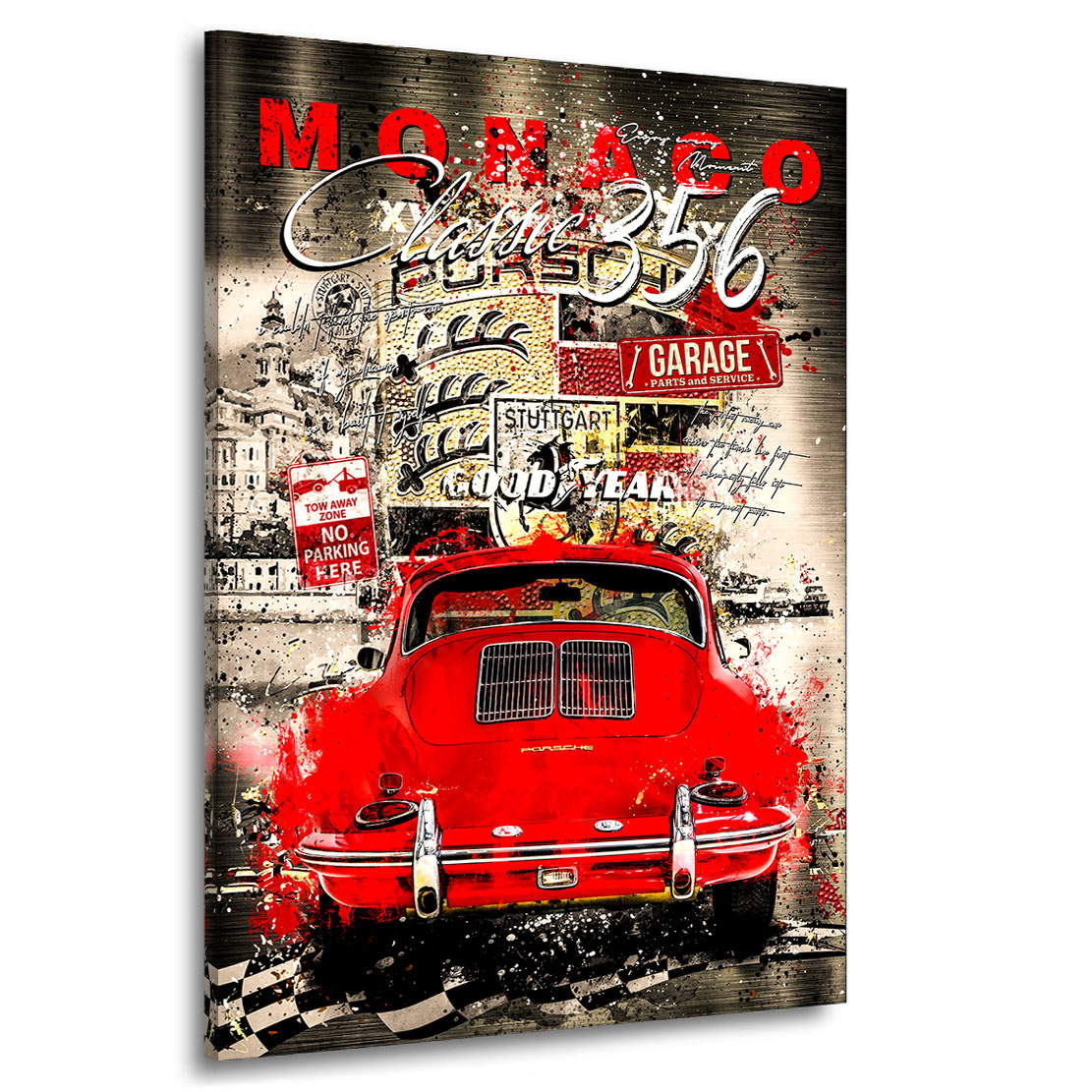 Auto Leinwandbild Porsche 356 Monaco Retro Pop Art