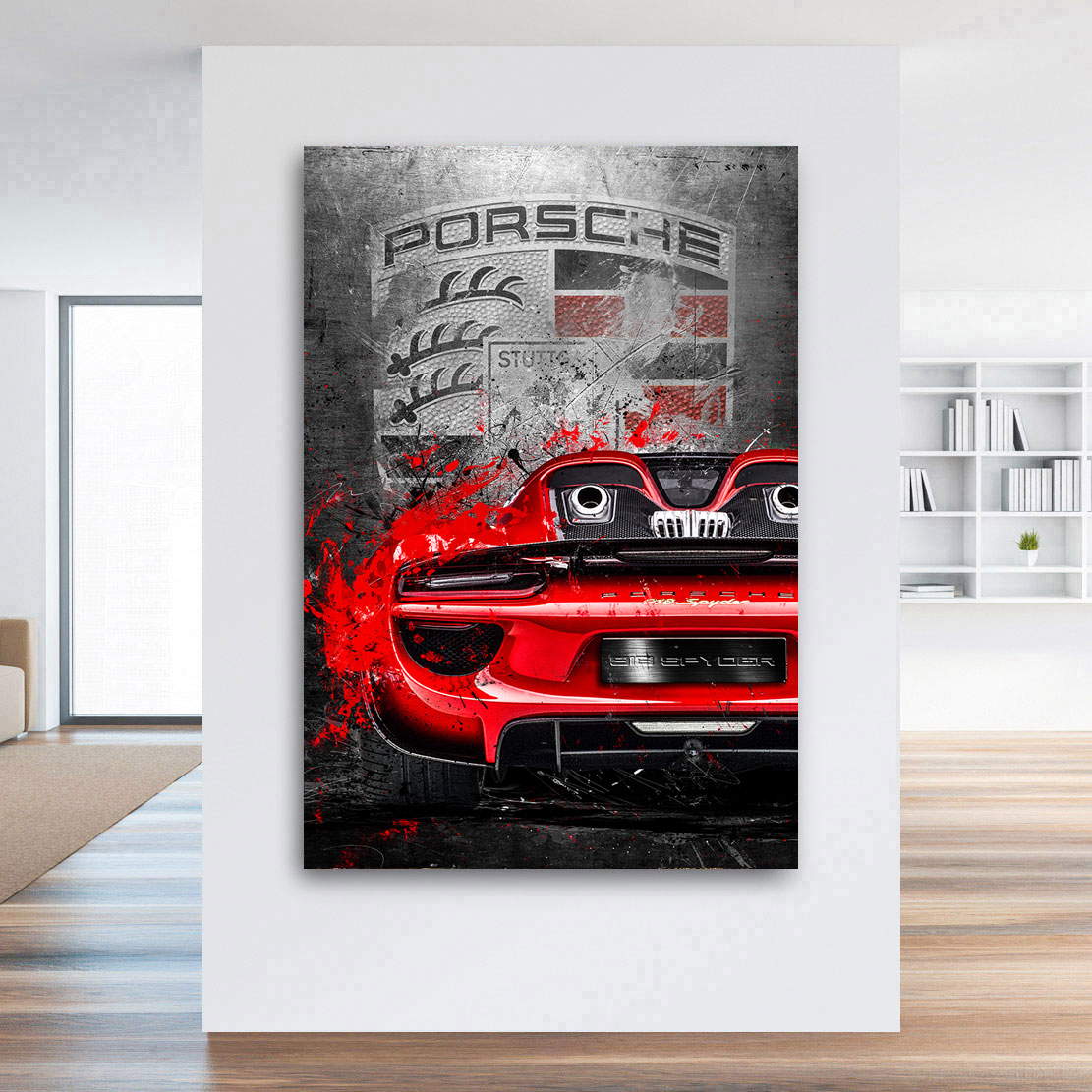 Auto Wandbild Leinwandbild Porsche Speedster 918 Red Style