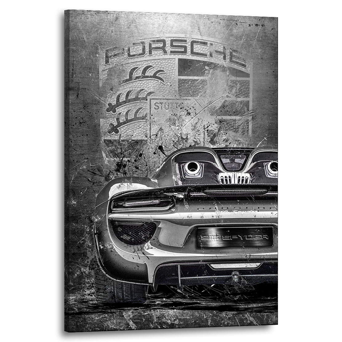 Auto Wandbild Leinwandbild Porsche Speedster 918 Black and White