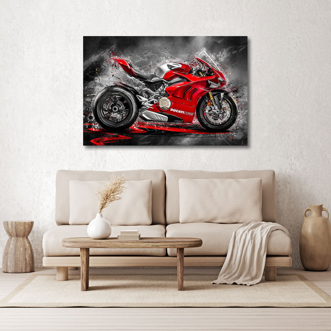 Motorrad Wandbild Ducati V4R Abstrakt