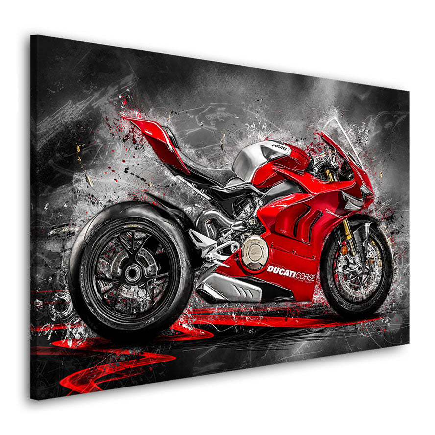 Motorrad Wandbild Ducati V4R Abstrakt